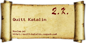Quitt Katalin névjegykártya